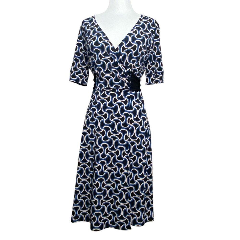 Donna Morgan Jersey Dress navy and Teal Size 8